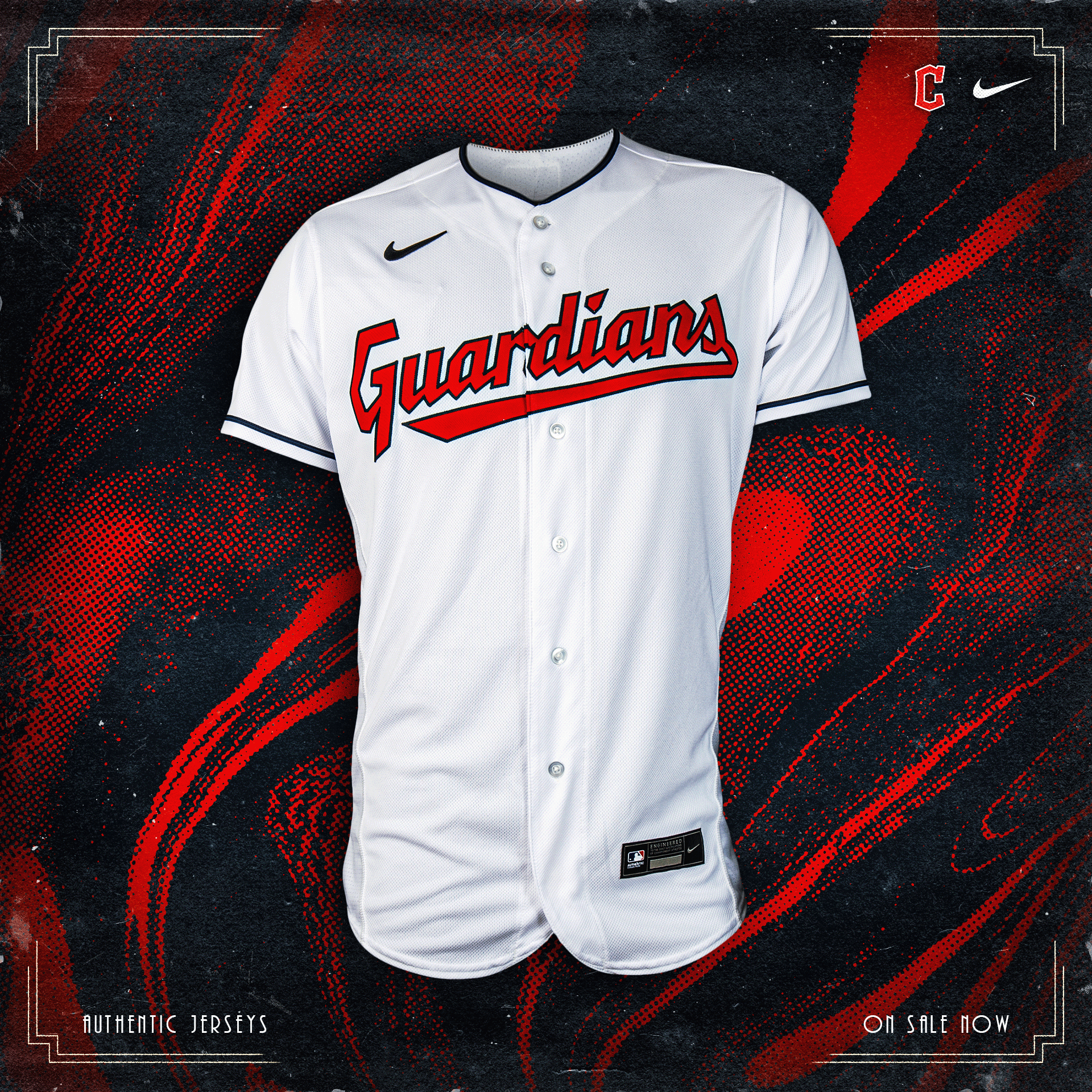 Cleveland Guardians on X: Authentic jerseys are now for sale in the Team  Store! Be sure to bring a towel to wipe the sweat off your brow. 🥵   / X