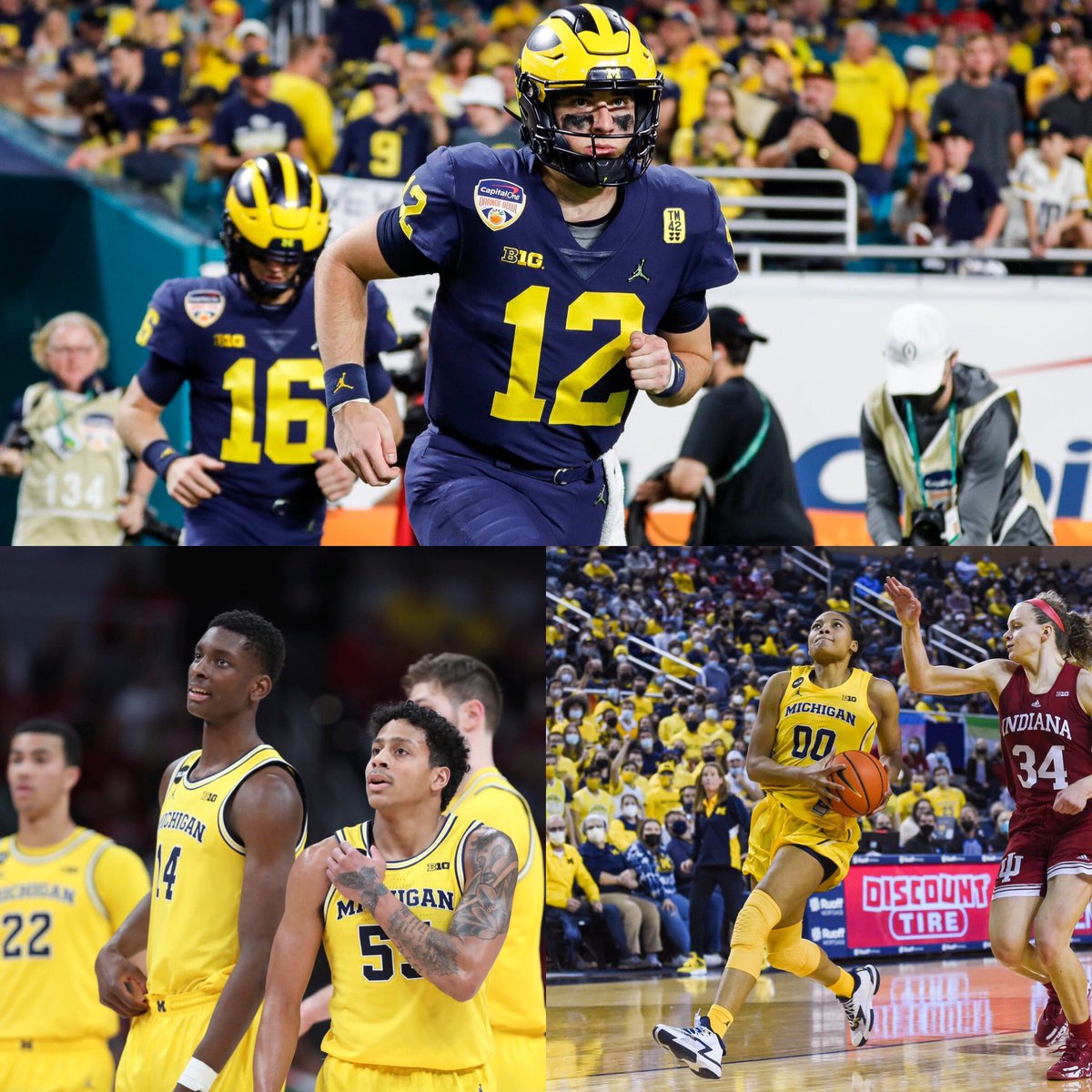 Michigan is the only school in the country that made:

- The College Football Playoff
- NCAA Men’s Basketball Tournament
- NCAA Women’s Basketball Tournament

What a time to be a Wolverine! #GoBlue <a href="/UMichAthletics/">Michigan Athletics 〽️</a>
