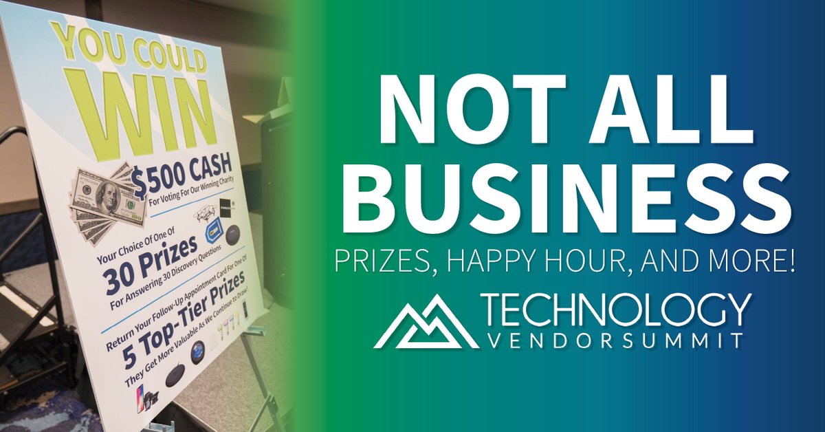 kellerschroeder's tweet photo. We've infused some extra fun in this year's Technology Vendor Summit with prizes, a happy hour, and much more! #TVS22

If you haven't already registered, we'd love to have you join us: https://t.co/lI9dxjfKd1 https://t.co/T5ubqTKAQV