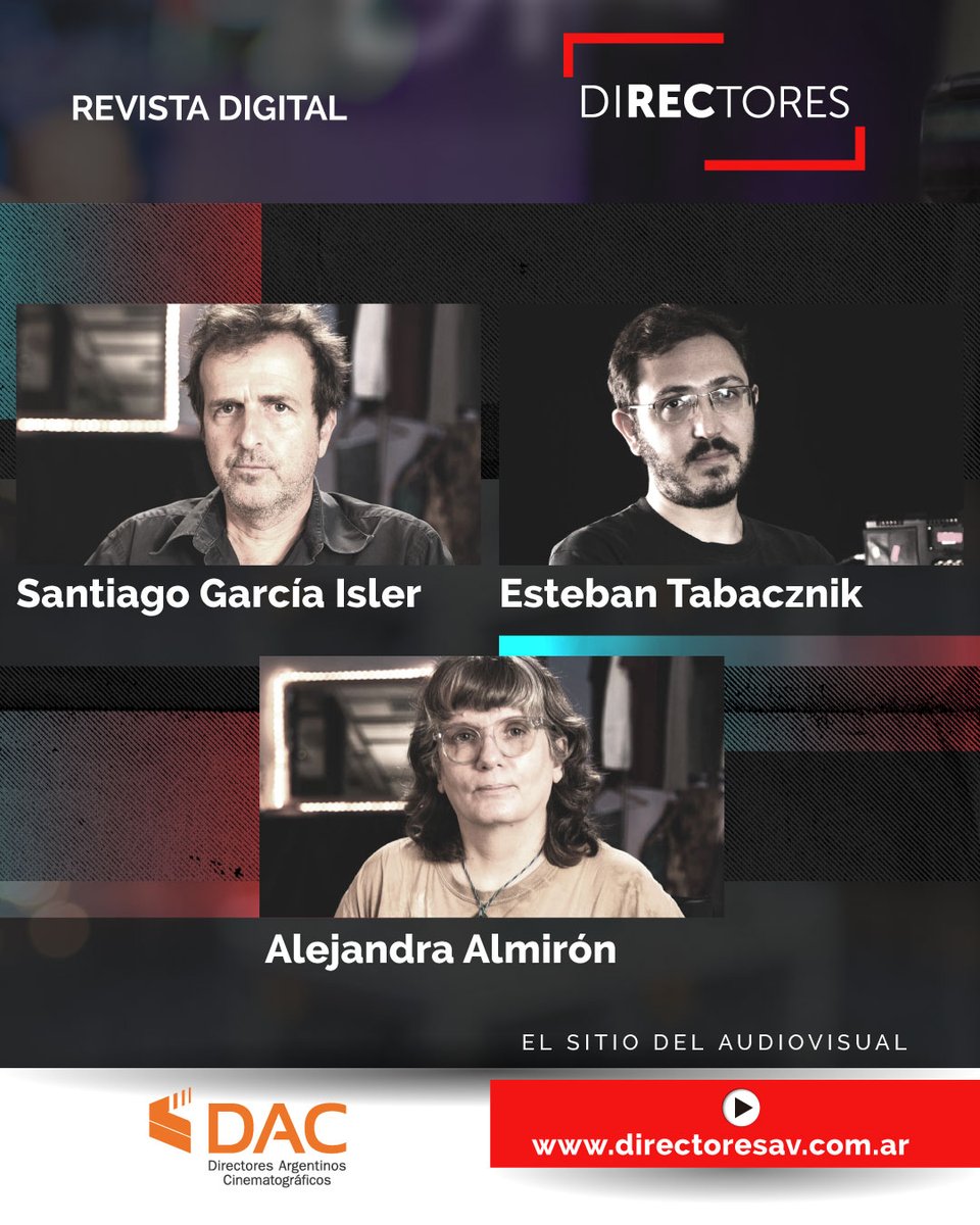 dacdirectores's tweet photo. 📣 ¡Nuevo Programa Directores!

🎬 Con entrevistas a los directores Santiago García Isler, Esteban Tabacznik y Alejandra Almirón

📲 Míralo en https://t.co/Bar8Qx6b01

#directoresav #programadirectores #cineargentino #dacdirectoresargentinos  #cinenacional https://t.co/9oZBKZNzCu