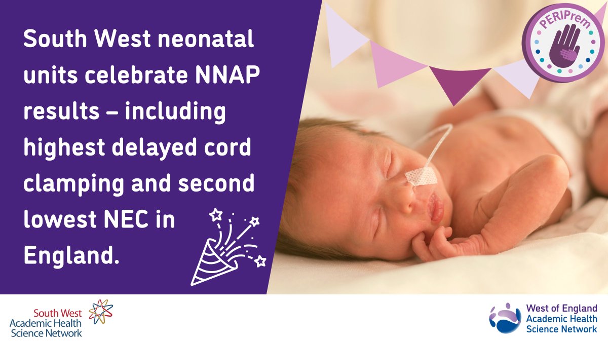 MatNeo units across the South West are celebrating <a href="/NNAP_RCPCH/">National Neonatal Audit Programme (NNAP)</a> results that show our region has the second lowest rate of NEC in England!👏

Read more about the region's achievements: weahsn.net/news/regional-…

@WEAHSN @sw_ahsn <a href="/MatNeoSIP/">MatNeoSIP</a> <a href="/NHSSW/">NHS South West</a> <a href="/SarahBates18/">Sarah Bates</a> <a href="/KarenLuyt/">Karen Luyt💙</a> #PSAW2022