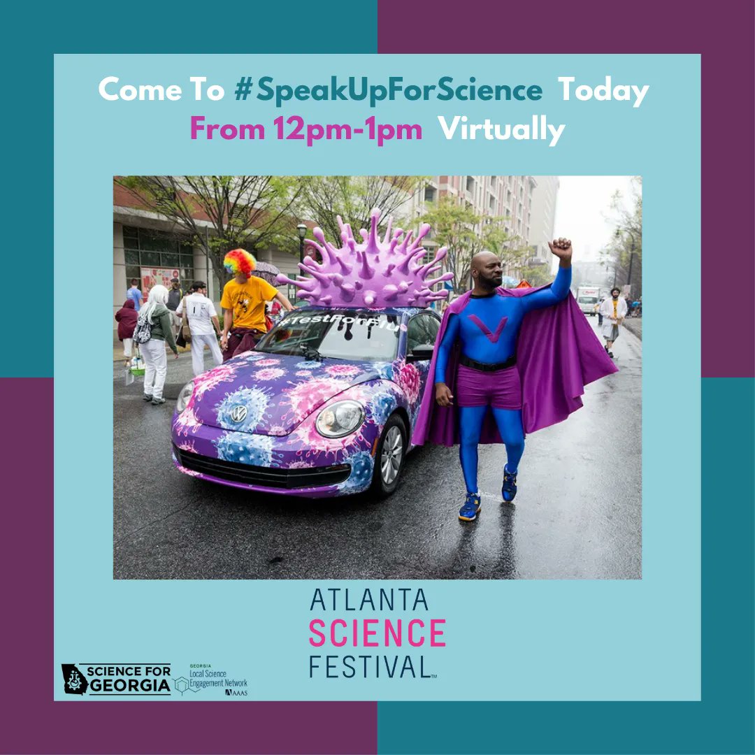 Sci4GA's tweet photo. Today is the day! And it's not too late register for #SpeakUpForScience and learn how to effectively communicate with your legislators! This virtual event is from 12-1 today! Tap the link to register! https://t.co/C5FnkNhbLP #ATLSciFest #scicomm #Sci4Ga #AAASLSEN https://t.co/f9HvQr1dmq