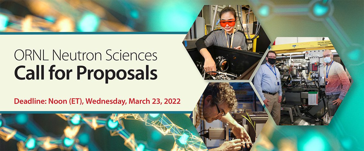 ORNLNeutrons's tweet photo. One week left to submit your experiment proposals for @ORNL’s High Flux Isotope Reactor and the Spallation Neutron Source. Deadline is noon (ET), March 23. 
Learn more here 👉 https://t.co/nGukegDgEz https://t.co/UGI3O5ncXS