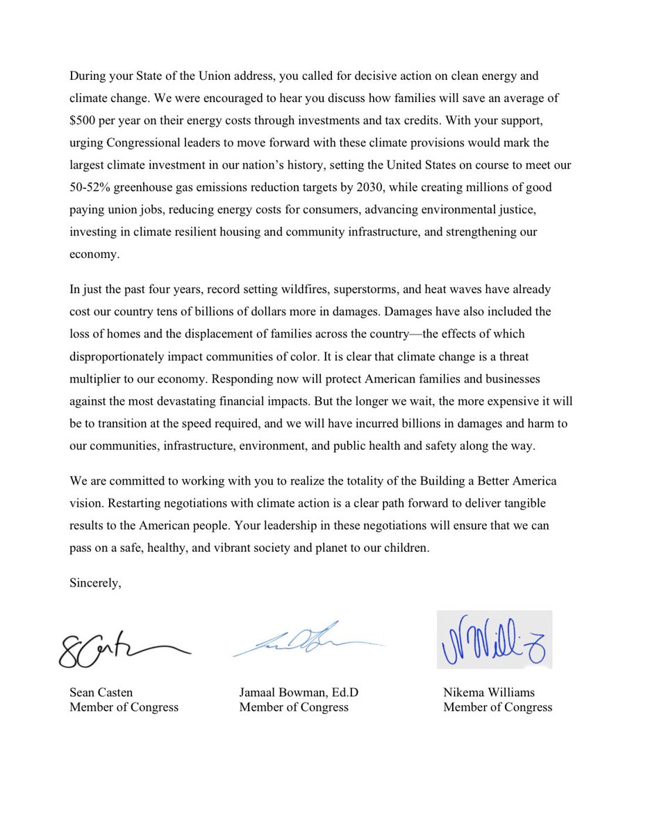 RepCasten's tweet photo. 🚨Every day we fail to reach an agreement on baseline climate investments is a day Americans pay the price at the pumps &amp; oil-rich autocrats profit.

Today, 89 lawmakers led by me, @RepBowman &amp; @RepNikema call on @POTUS to lead a #ClimateRestart to reconciliation negotiations. https://t.co/YuexMWpiEZ