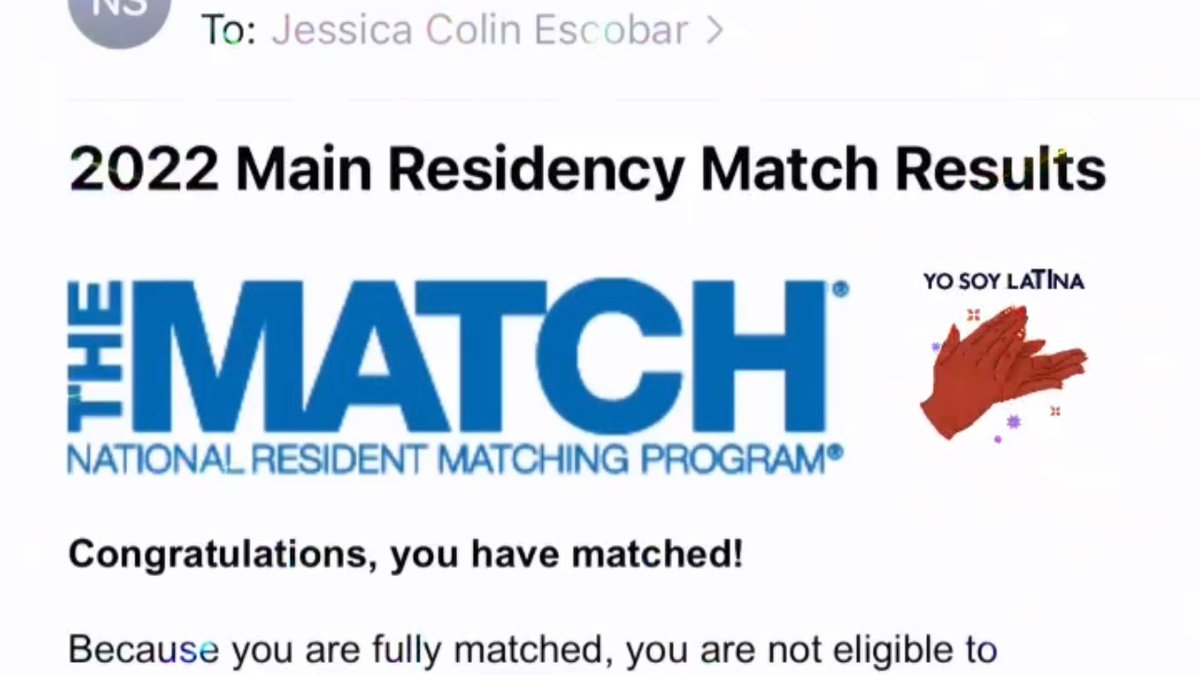 DraJessColin's tweet photo. I am sleep-deprived and in a state of shock and awe! But I just wanted to share that I am one day closer to becoming a surgeon! #Match2022 #GenSurgMatch2022 #LatinasinMedicine https://t.co/mhcGrcSTdZ