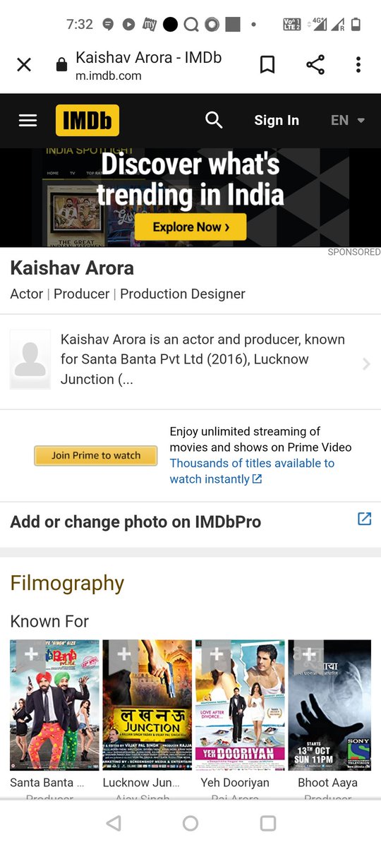 My Work profile on IMDb needs to be updated a lot of things r missing !!!  m.imdb.com/name/nm4284265/