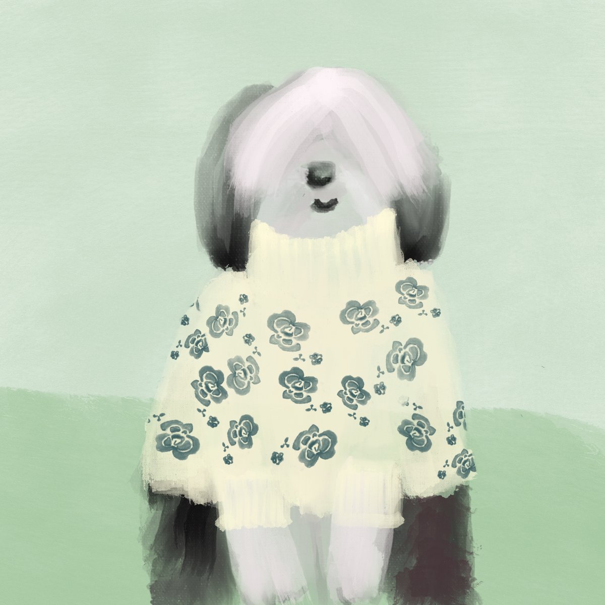 GM from Henry in a floral turtleneck 🐶💚 ruff ruff

Henry is one of 4 pups left on <a href="/opensea/">OpenSea</a> !!!!  

opensea.io/assets/0x495f9…

#NFTs #NFTCommunity  #womeninnfts #opensea