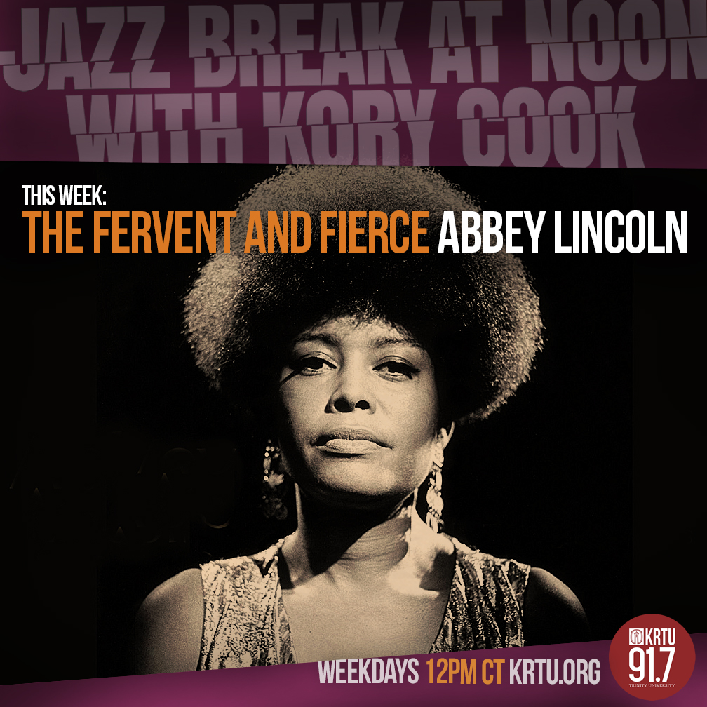 KRTU917FM's tweet image. This week on the Jazz Break at Noon - The Fervent and Fierce Abbey Lincoln! Born Anna Marie Wooldridge, vocalist and civil-rights activist Abbey Lincoln gave us some of the most powerful vocal-led recordings in modern jazz. #krtu