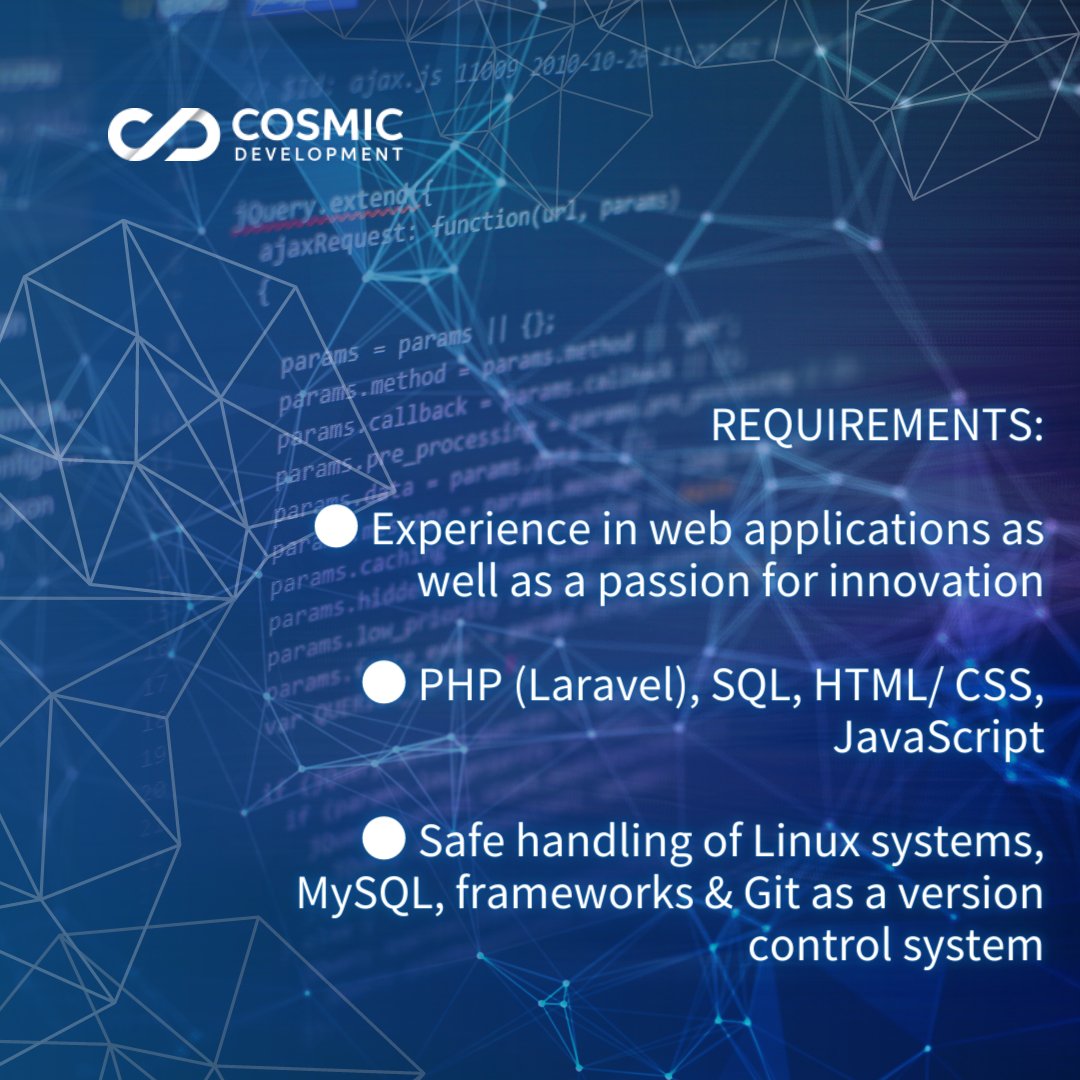 cosmicdevelop's tweet image. If you are a Laravel Software Developer who wants to work on an interesting project in a flexible environment and with a great team, then keep reading!
#hiringsoftwaredeveloper #hiringinskopje #softwaredeveloperjobs