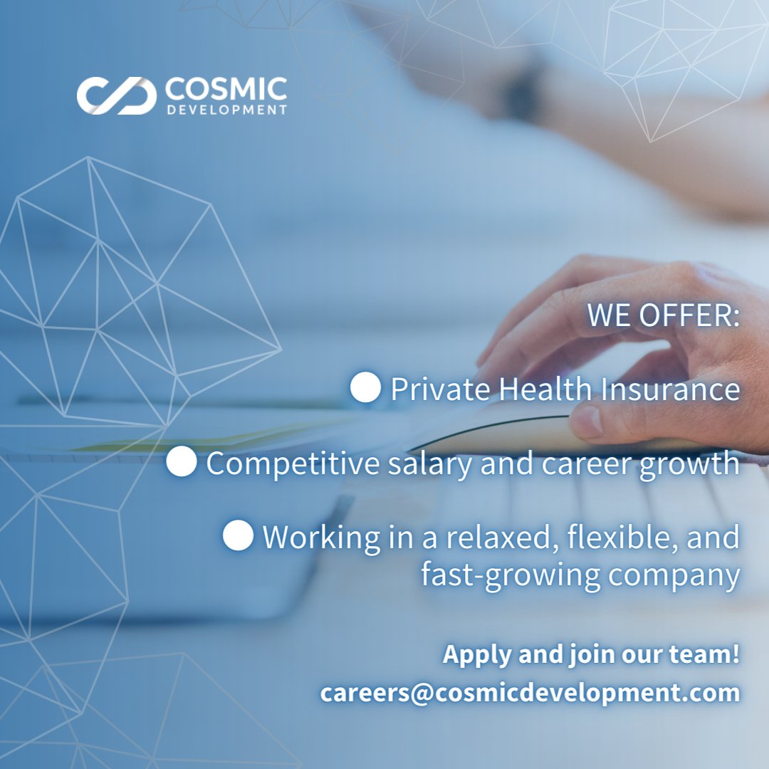cosmicdevelop's tweet image. If you are a Laravel Software Developer who wants to work on an interesting project in a flexible environment and with a great team, then keep reading!
#hiringsoftwaredeveloper #hiringinskopje #softwaredeveloperjobs