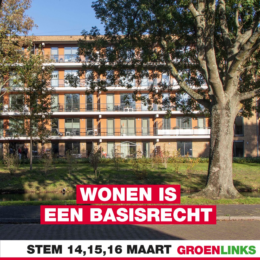 GroenLinks_LV's tweet photo. We zitten midden in een wooncrisis. De wachtlijsten voor een sociale huurwoning zijn enorm, waardoor starters en mensen met lage inkomens nauwelijks aan een woning kunnen komen. Wonen is een recht, geen verdienmodel. Bekijk al onze punten hier: https://t.co/ZssqzGVmR5 #wooncrisis https://t.co/40wz5AL4zv