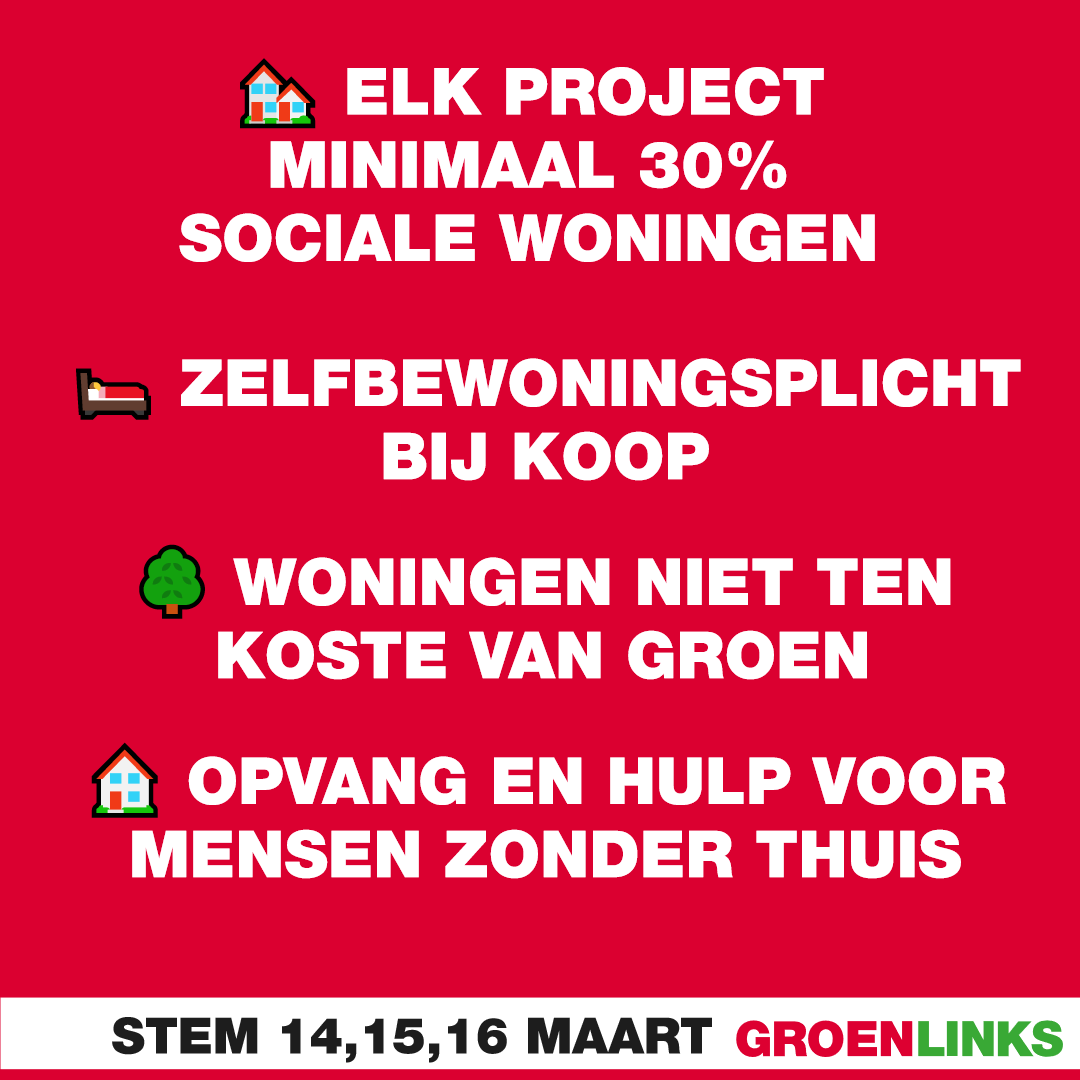 GroenLinks_LV's tweet photo. We zitten midden in een wooncrisis. De wachtlijsten voor een sociale huurwoning zijn enorm, waardoor starters en mensen met lage inkomens nauwelijks aan een woning kunnen komen. Wonen is een recht, geen verdienmodel. Bekijk al onze punten hier: https://t.co/ZssqzGVmR5 #wooncrisis https://t.co/40wz5AL4zv