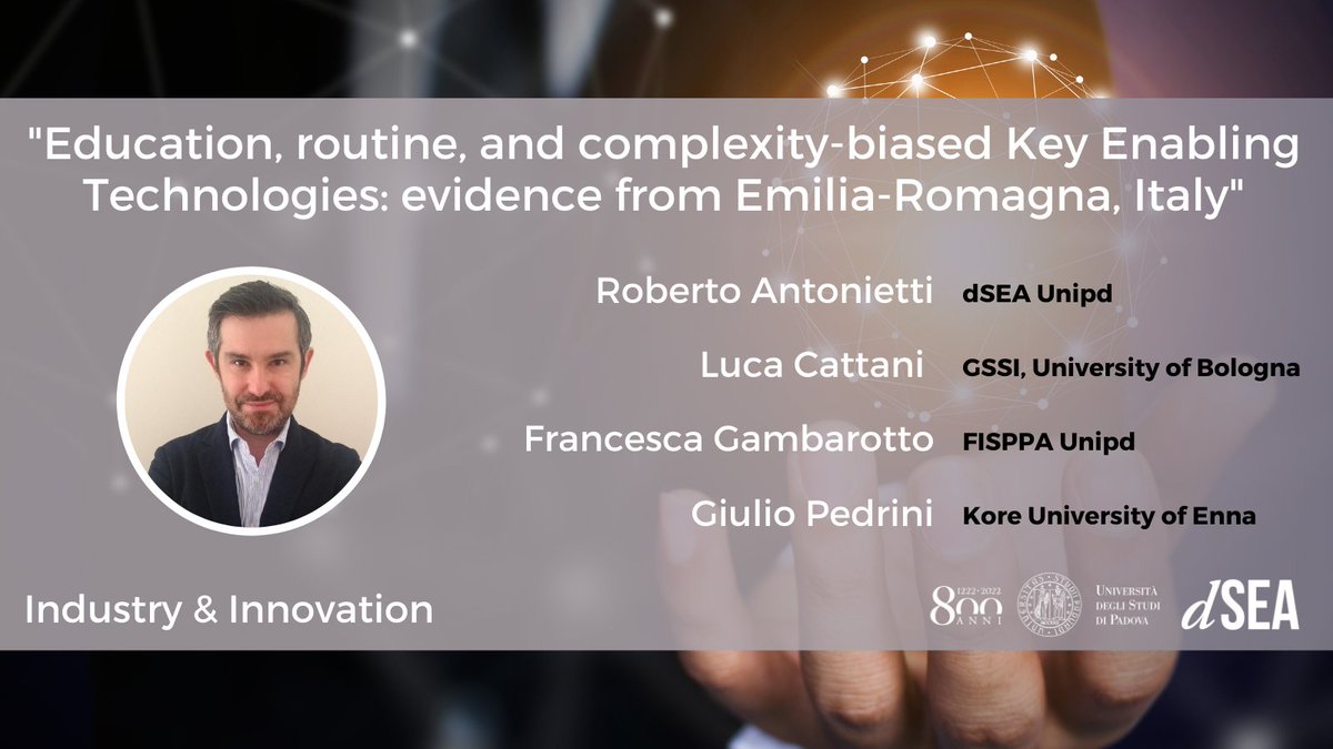 dSEA Unipd (@dsea_unipd) on Twitter photo New #dseapapers: "Education, routine, and complexity-biased Key Enabling Technologies: evidence from Emilia-Romagna Italy" by <a href="/RobertoAntonie5/">Roberto Antonietti</a> (<a href="/dSEA_Unipd/">dSEA Unipd</a>), <a href="/loucattani/">Luca Cattani</a> (<a href="/Unibo/">UniversitĂ di Bologna</a>), Francesca Gambarotto (<a href="/UniPadova/">UniversitĂ di Padova</a>) and <a href="/gpedrini2/">gpedrini</a> (Kore University of Enna).
unipd.link/Paper_Antoniet… New #dseapapers: "Education, routine, and complexity-biased Key Enabling Technologies: evidence from Emilia-Romagna Italy" by <a href="/RobertoAntonie5/">Roberto Antonietti</a> (<a href="/dSEA_Unipd/">dSEA Unipd</a>), <a href="/loucattani/">Luca Cattani</a> (<a href="/Unibo/">Università di Bologna</a>), Francesca Gambarotto (<a href="/UniPadova/">Università di Padova</a>) and <a href="/gpedrini2/">gpedrini</a> (Kore University of Enna).
unipd.link/Paper_Antoniet…