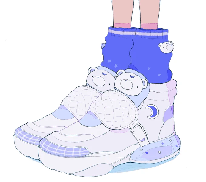 💙☁️moon teddy sneaker ☁️💙 