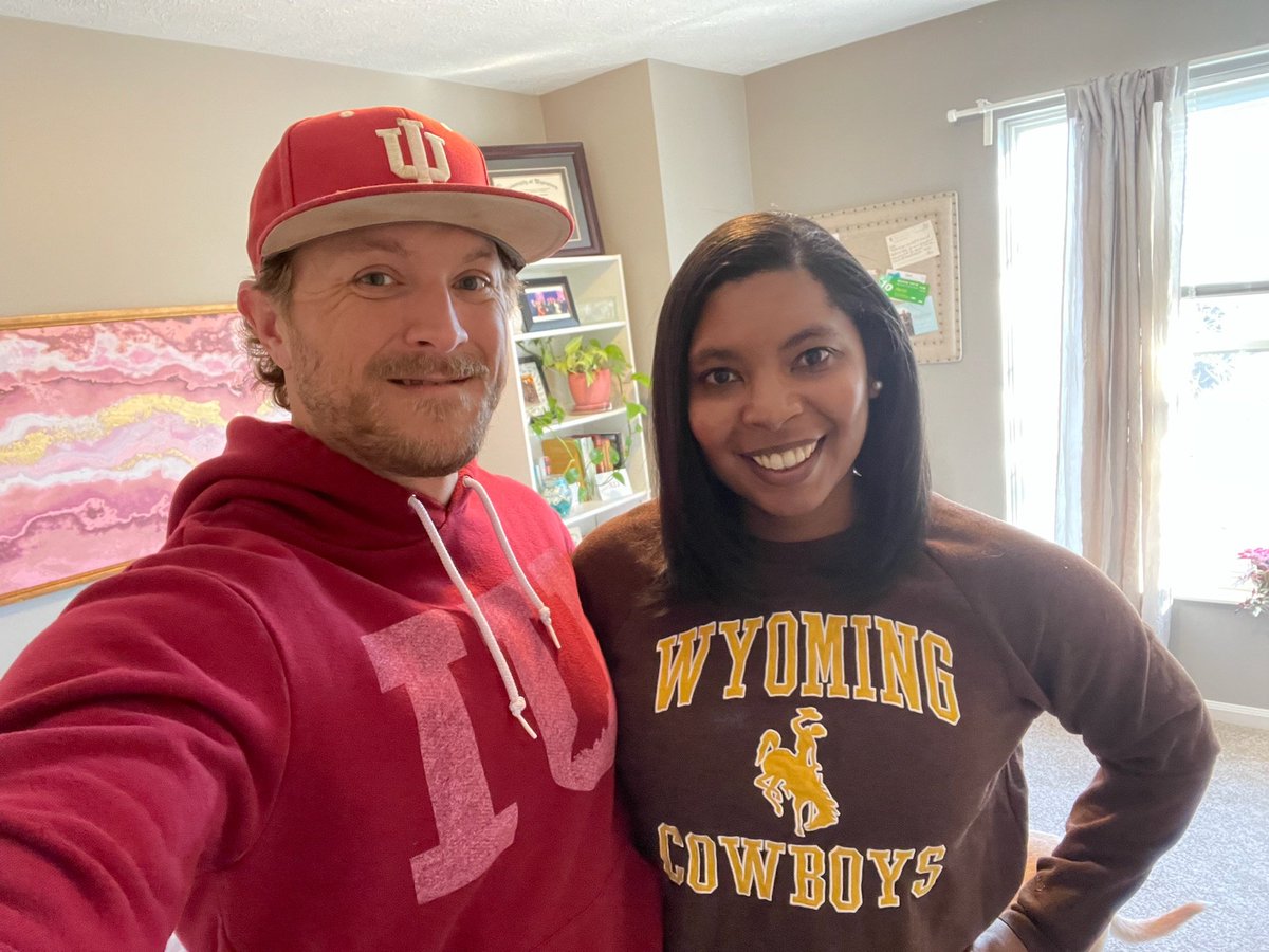 brettbensley's tweet photo. 3 weeks before our wedding and the universe pits our alma maters against each other.

Cool.

#iubb #OneWyoming #GoWyo https://t.co/ADvbNrGbDx