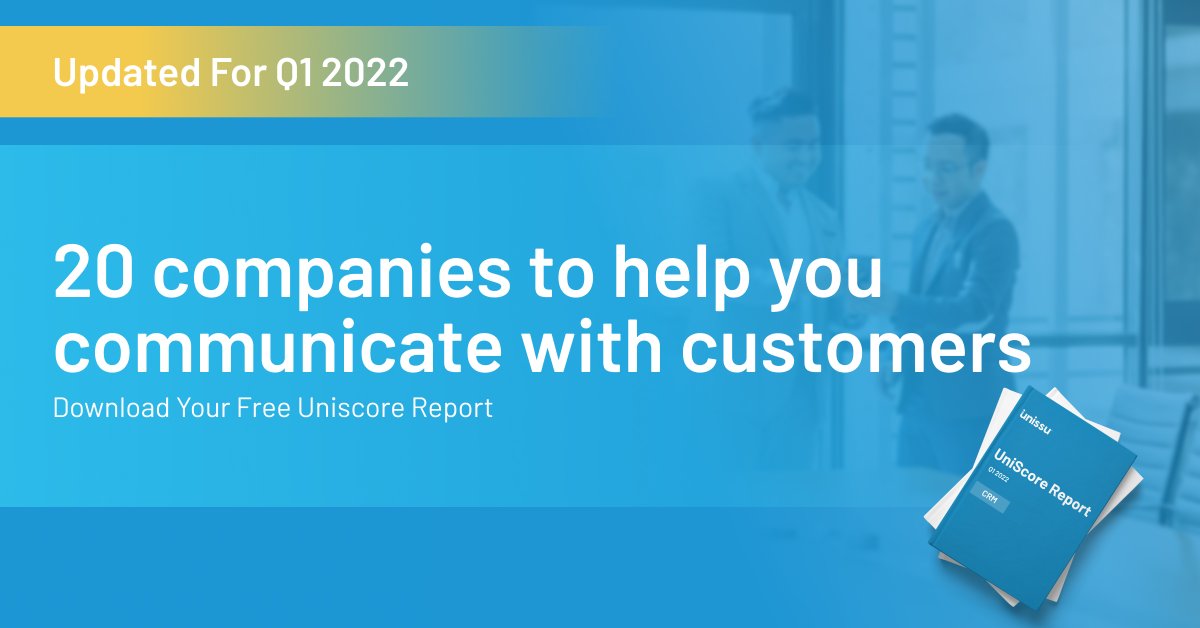 #ICYMI ! Check out our new UniScore Report on #CRM in association with Impec Group so you can communicate with your customers! 

✔️ Discover the Top 20 #CRM companies

✔️ NEW - Top 10 companies to watch

✔️ NEW - Top 10 CRM influencers

hubs.la/Q015sJY20
