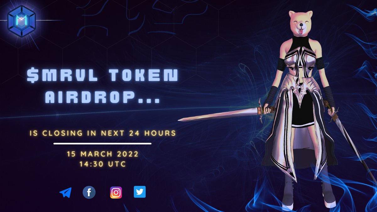 MetaRivals⚡️🎮🤺🥷 (@realmetarivals) on Twitter photo 📢Only 24 Hours LEFT For #Airdrop To End
🔥Only 1st 50K followers will receive airdrops
👉Follow <a href="/RealMetaRivals/">MetaRivals⚡️🎮🤺🥷</a> & fill the form shared in the comment
Deadline: 15 March 2022 | 14:30 UTC 📢Only 24 Hours LEFT For #Airdrop To End
🔥Only 1st 50K followers will receive airdrops
👉Follow <a href="/RealMetaRivals/">MetaRivals⚡️🎮🤺🥷</a> & fill the form shared in the comment
Deadline: 15 March 2022 | 14:30 UTC