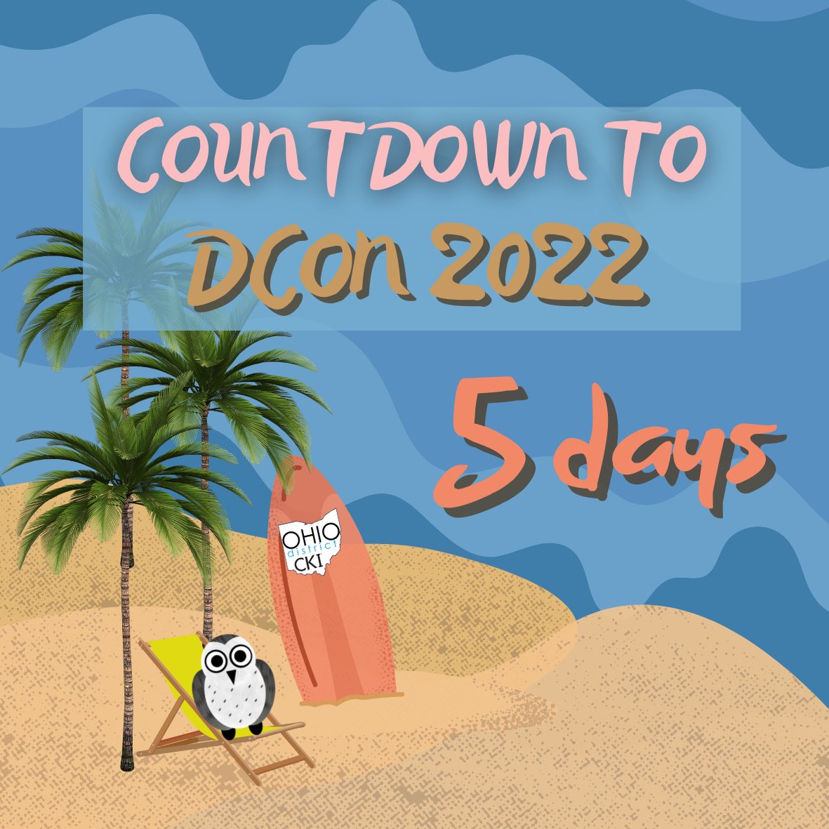 OhioDistrictCKI's tweet photo. We are counting down the days until District Convention T-minus 5 days!
We have so much in store including raffle baskets and family feud. More importantly, we cannot wait to see you and Surf into Service!
#odcki #dcon2022odcki #leadership #fellowship #service #surfintoservice https://t.co/NYF692kLu2