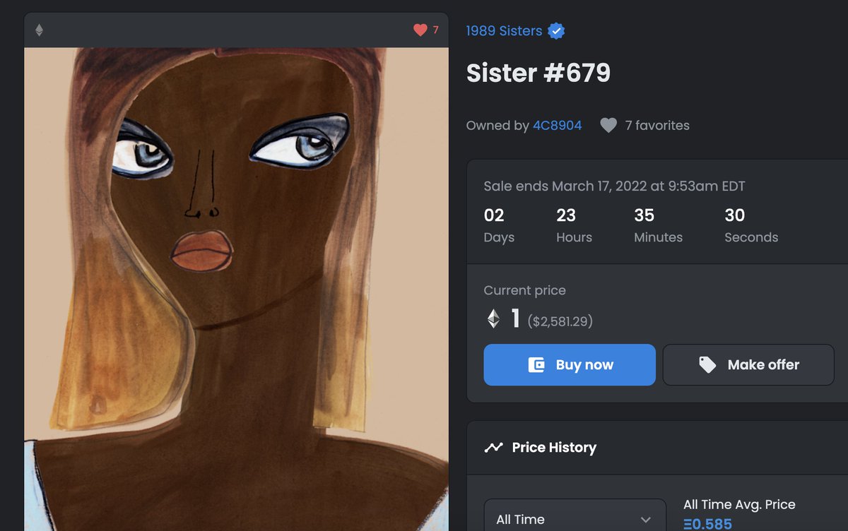 Scriptzy__'s tweet photo. No one buy Sister #679 - It was just scammed from me. 

Honestly, so so heart broken. Have no idea what to do. Speechless 

@1989Sisters https://t.co/RnBkUGWrDd