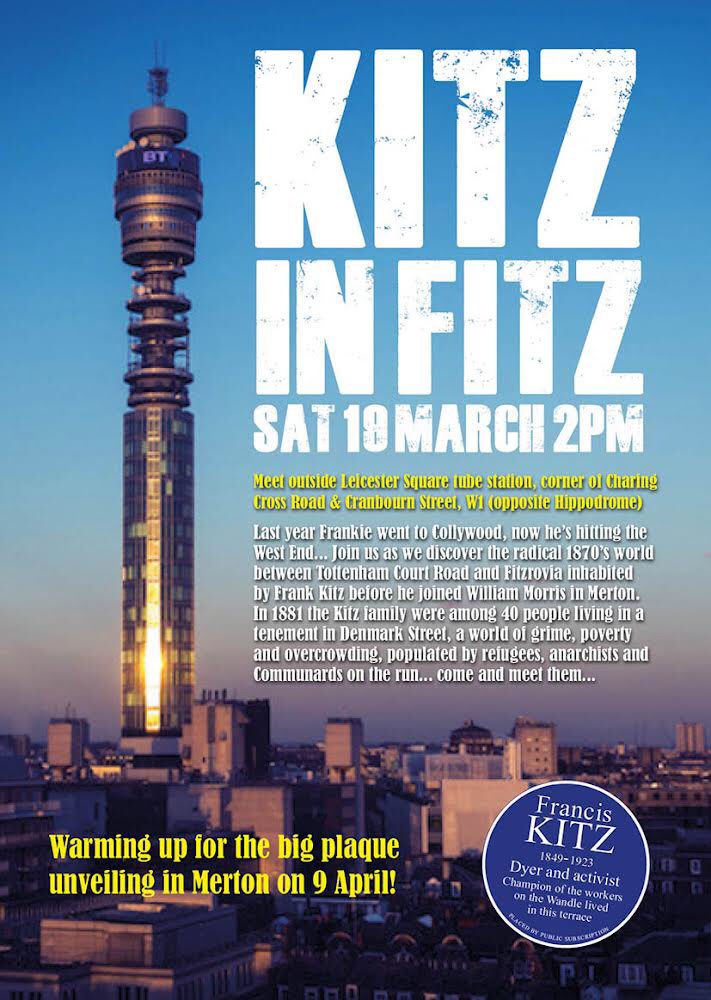summerstown182's tweet photo. If you want to know about life before #FrankieGoesToCollywood join his descendants on this unique #KitzInFitz Guided Walk, Sat 19 March 2pm, discovering his 1870s West End haunts as we prepare to celebrate him with a blue plaque #CoventGarden #Fitzrovia #TottenhamCourtRoad https://t.co/TFItz8TnnG