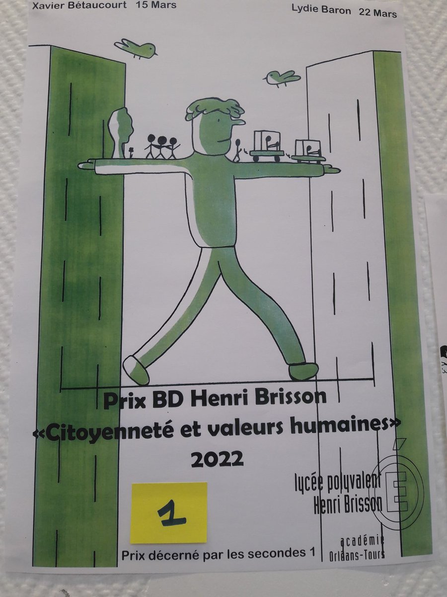 CDIBrisson's tweet photo. 🏆Résultats en images du vote pour le concours de la plus belle affiche pour le "Prix BD Henri Brisson citoyenneté et valeurs humaines" !
6 affiches récompensées 🎉
BRAVO aux élèves de #2de1 et MERCI à tous ceux qui ont donné leurs voix! 👏👏👏 https://t.co/u1m8eYsoWR