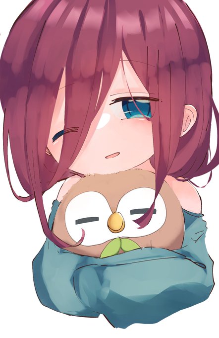 あわてるるさんがTwitterに投稿した中野三玖(五等分の花嫁)のイラスト。