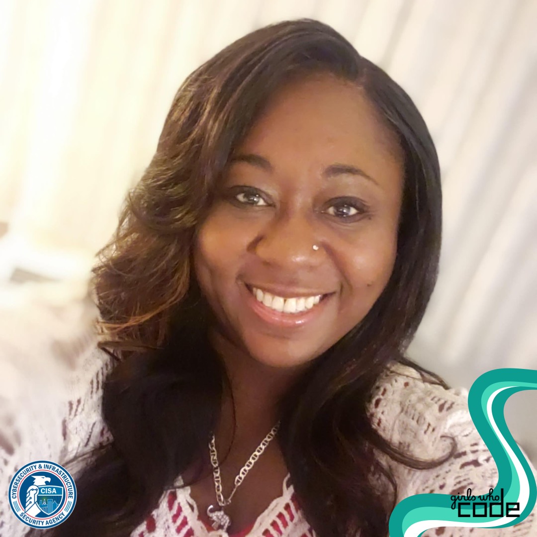 GirlsWhoCode's tweet photo. This month, in partnership with @CISAgov, we’re featuring some amazing women working in the #Cybersecurity field.
Today, we’re spotlighting Yolanda Williams, the Cybersecurity State Coordinator (CSC) for Florida within CISA assigned to Federal Region IV. https://t.co/DyA9jG9ibU