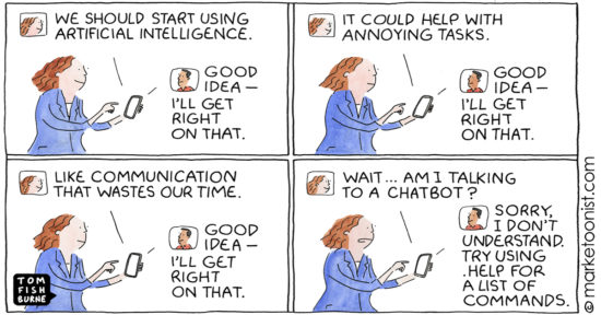 SpirosMargaris's tweet photo. Artificial Intelligence #cartoon
by #TomFishburne
https://t.co/Z86WiJszMx #fintech #AI #ArtificialIntelligence #MachineLearning #deepLearnign @tomfishburne @ahier @psb_dc @HaroldSinnott @andi_staub @pierrepinna @YuHelenYu @DioFavatas @terence_mills @MariaFariello1 @Shi4Tech https://t.co/oV0csOO57r
