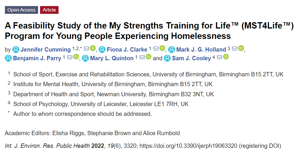 Mary_q6's tweet photo. 🚨NEW PAPER🚨
Our feasibility study of #MST4Life led by @drjenncumming now published in @IJERPH_MDPI
Available open access here: https://t.co/8j66aJdnce https://t.co/iAHZ9Hdj9S