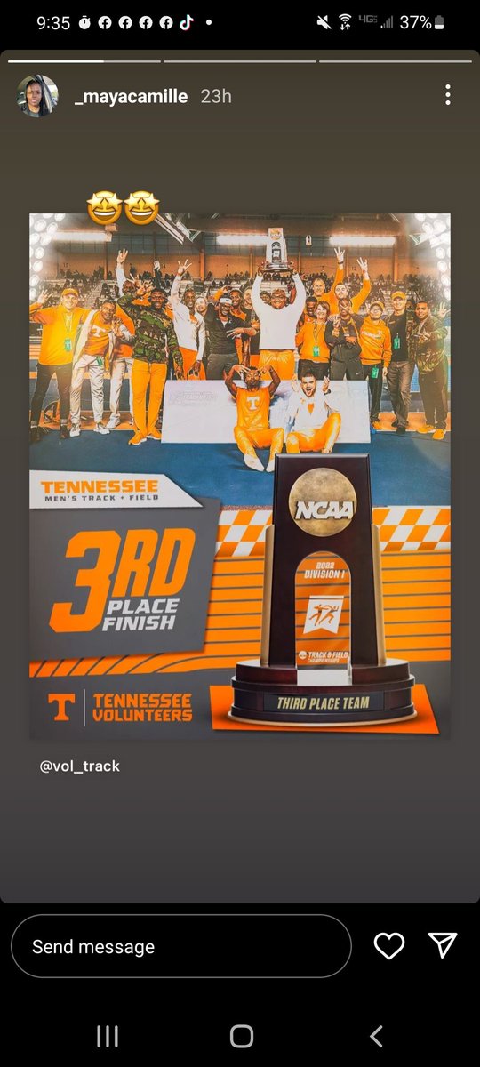 balfordsullivan's tweet image. What a weekend!  We brought back to Rocky Top my 2nd NCAA trophy for the Vols in the last 20 years! Proud Coach, we competed with Pride and Purpose!  More to come, Outdoor 2022!