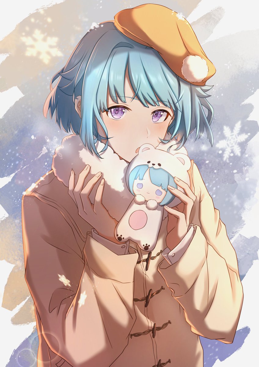 Micako_'s tweet photo. ❄️🧣终于等到暖暖星家第二弹围巾啦！！！实在是太可爱啦！！！画了卡瓦小创���学！！——祝大家白色情人节快乐喔！！！♡(*´∀｀*)人(*´∀｀*)♡
#あんスタ #紫之創 https://t.co/Ejx3WLduc6