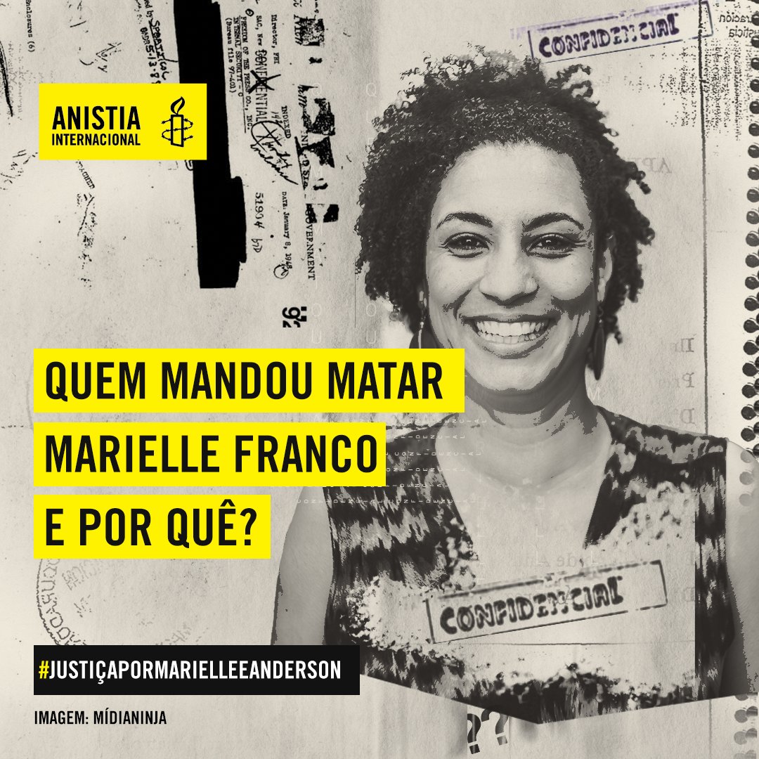 anistiabrasil's tweet photo. ⚠️Publicamente, todas as autoridades se comprometeram achar respostas, mas 4 anos depois ainda não sabemos quem mandou matar Marielle e por quê. 📢A impunidade não pode ser o legado desse crime!
#JustiçaPorMarielleEAnderson #SigiloPraQuem https://t.co/Pxh8pHg8Pe