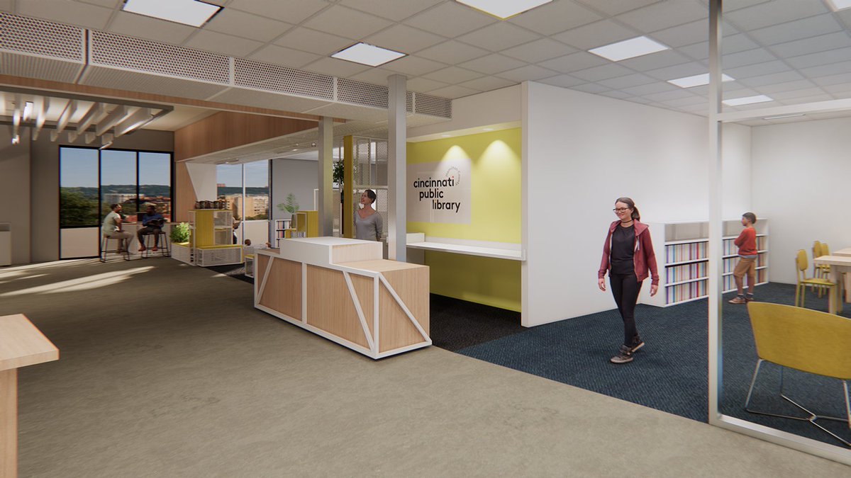 cincylibrary's tweet image. First renderings are here for the new Madisonville #NextGenLibrary! 🤩

Construction is set to complete later this year—we can&apos;t wait to share this space with you: cinlib.org/madisonville-p…