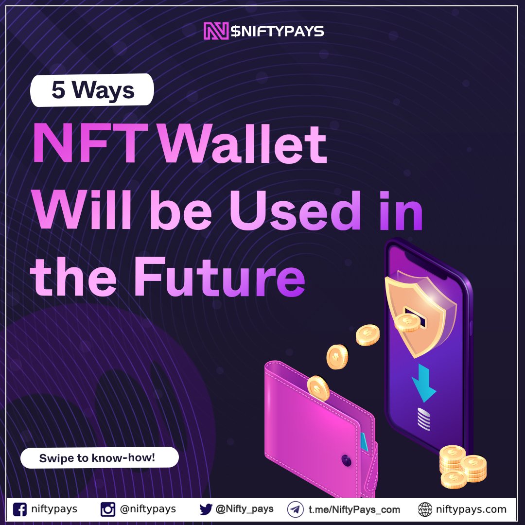 Nifty_pays's tweet photo. Let us understand 5 ways to use NFT wallets in the future shall we? 🎨👝
#nftwallet #nftwallets #nftwalletdevelopment #nftwalletcheck #nft #nfts #nftart #nftcommunity #nftcollector #nftartist #nftdrop #nftcollectors https://t.co/jlTFbOxyjI