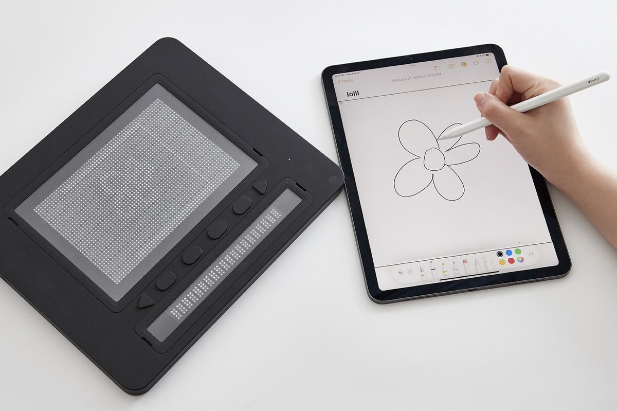 While digital braille readers have existed for some time, the new <a href="/dot_incorp/">Dot Inc.</a> Dot Pad translates other visual information into a real-time updating #tactile #array, to allow people with vision impairments to feel images embedded in digital media. tinyurl.com/cdeu5aw3