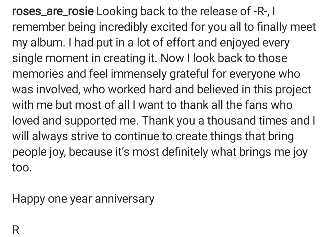 blackpinkec's tweet photo. [IG] ROSÉ aniversario de -R- 

https://t.co/SlVvOGthZg

#OneYearWithR #BLACKPINK #Rosé https://t.co/GO1W5rA9MU