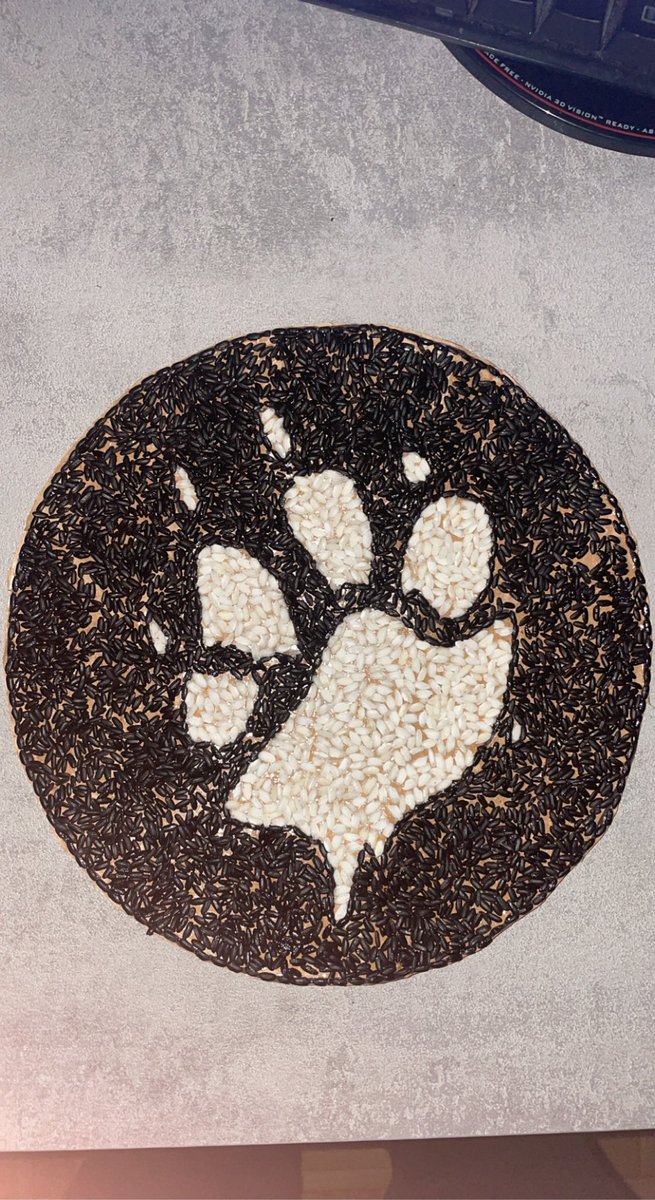 DrCodeine_Eth's tweet photo. @Ti_NFT @MutantShibaClub This is my rice art I carefully assembled one grain at a time. I used a cut pizza box as my canvas due to my lack of instruments but will to construct. I glued every grain with sticky glue one by one and they are all perfectly glued into the canvas. Discord: Dr.Codeine#9402 https://t.co/eOd7FCCXTq