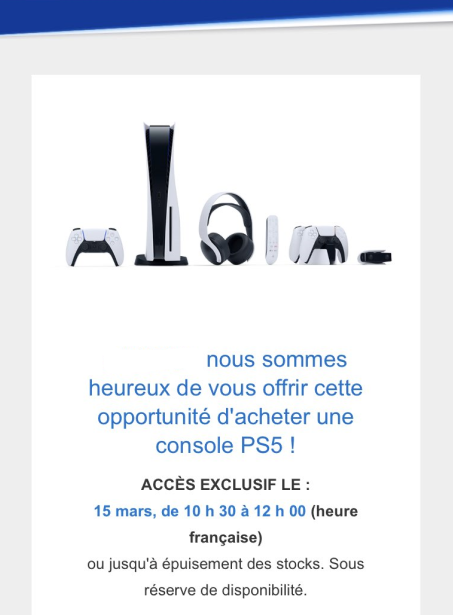 Dealabs's tweet photo. 📢
Un drop PS5 est prévu mardi chez Sony
10h30-12h : priorité à celles et ceux qui ont reçu le mail
12h : vente ouverte au public 🤞
URL de la vente :
➡ https://t.co/3yr5XS1U9q ⬅

Téléchargez l'appli Dealabs pour ne pas rater les prochains drops 🚀
➡ https://t.co/LB1GY0dVVk ⬅ https://t.co/eJCMwlrQCY