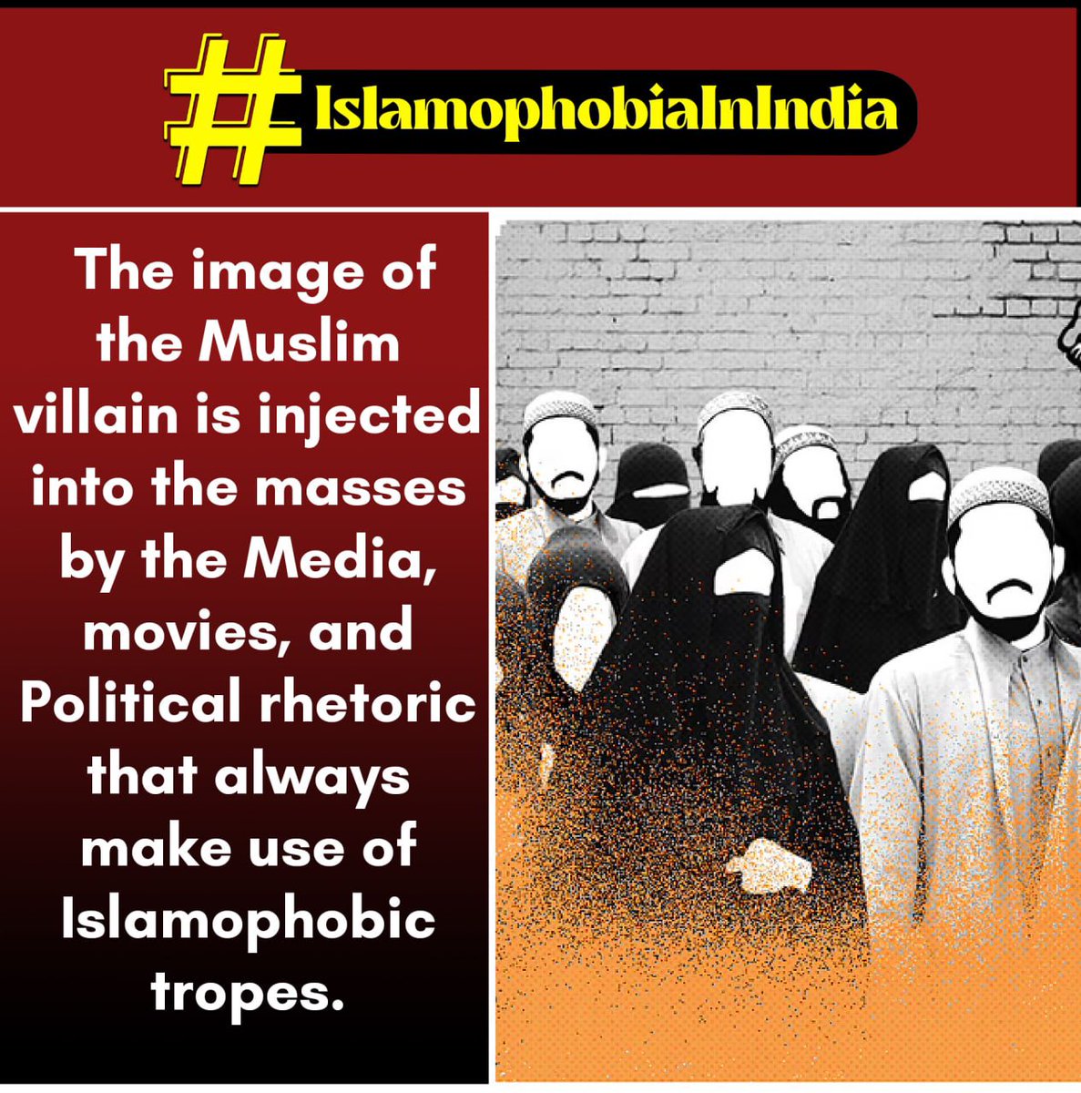 sawad_kallarpe's tweet photo. Media and the Movie industry especially play an important role in creating an Islamophobic atmosphere that further strengthens prejudicial public perception about Muslims. #IslamophobiaInIndia #KashmirFiles https://t.co/N3CjULx794