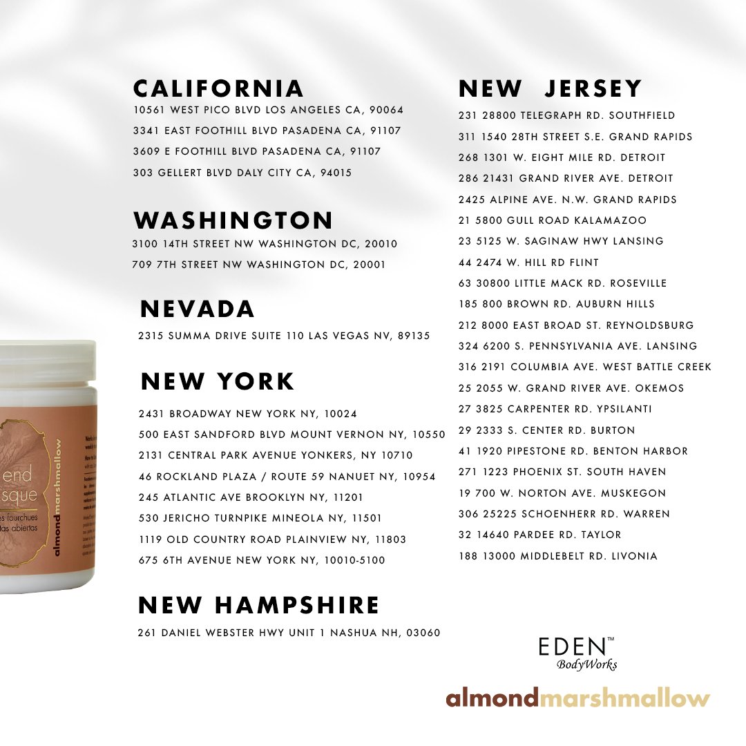 edenbodyworks's tweet photo. Sweet, sweet treats!
Find our #AlmondMarshmallow line at your local #HarmonFaceValues stores.
๐: https://t.co/cVFeNHpw3C https://t.co/qzJipcKMrs