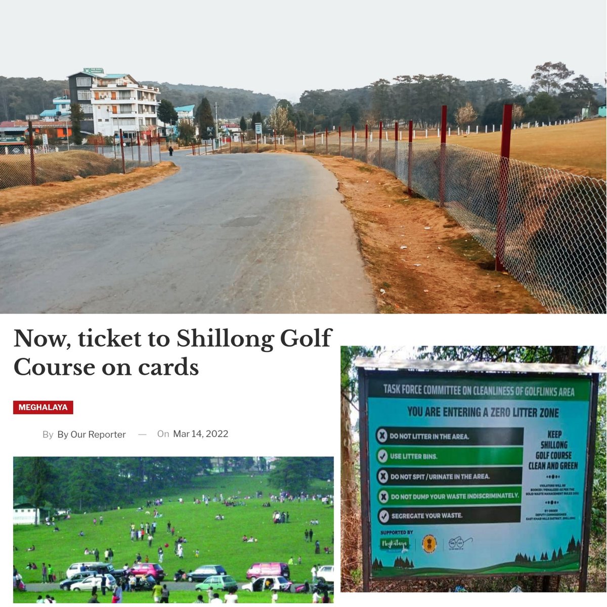GTFmeghalaya's tweet photo. 📍Golf links - Ym slem shuh lah hap ia 'Pay💰 & Use👣' noh!
----------------------------------
Needed to Pay for Use??
#golflink #Meghalaya🌦 https://t.co/1hGUx9gHbr