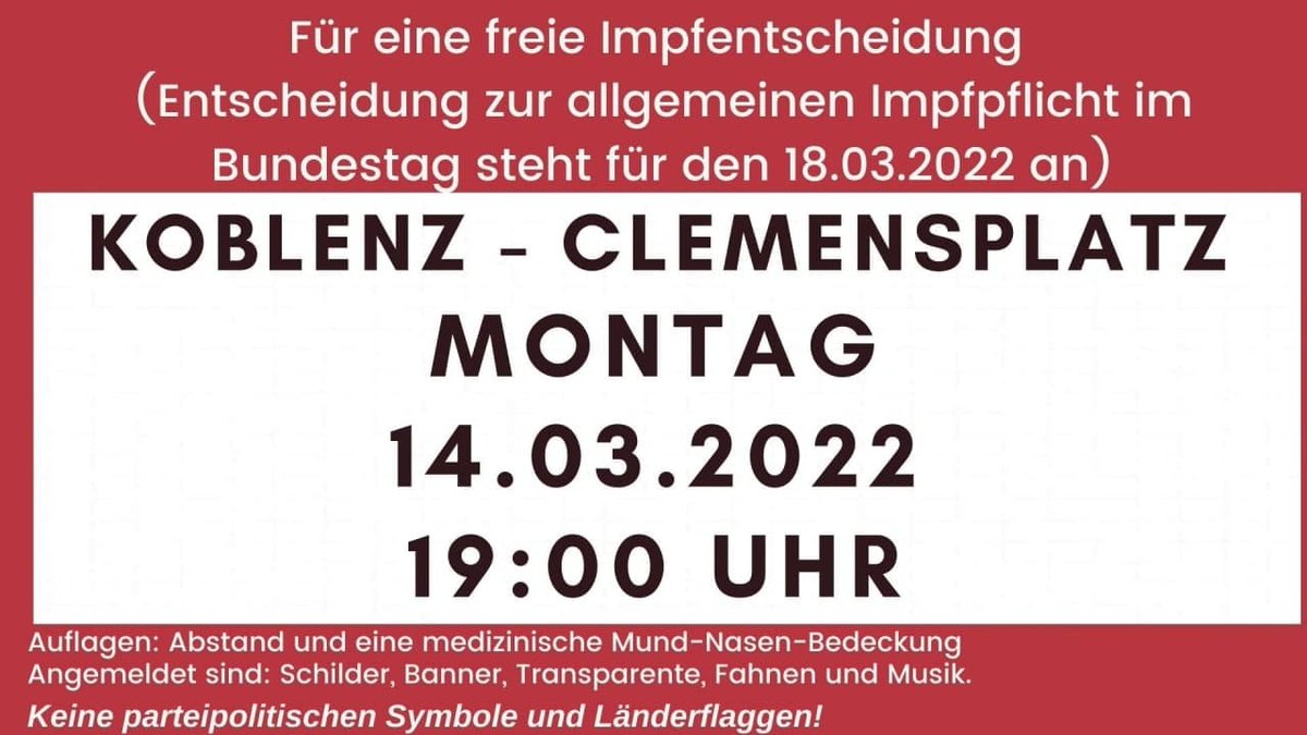 1stWorldpeace's tweet photo. @RheinZeitung Wieso berichtet ihr nichtmal hiervon?
#FriedenFreiheitSelbstbestimmung
Sowie davon das in #Frankreich auch gerade die Abschaffung fast aller Maßnahmen beschlossen wurde während hier immernoch die Entscheidung über eine allgemeine Impfplicht im Raum steht. https://t.co/tfiIeySu6X