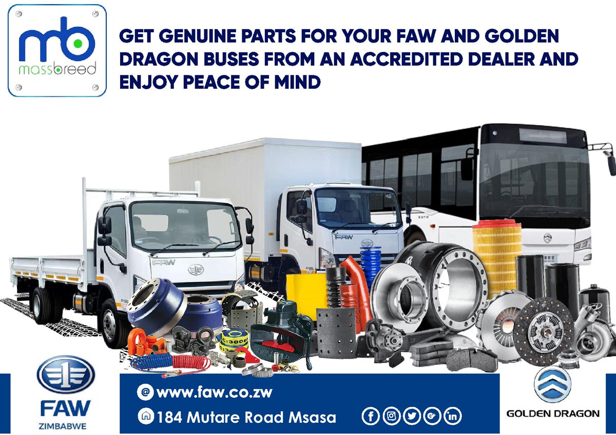 FAWZimbabwe's tweet photo. Don't waste time buying imitation part , because in the long run it will cost you and your business .Visit us and we will happily assist you .

#fawzimbabwe #massbreed #fawspareparts #GoldenDragon https://t.co/Fx7fgt0z03