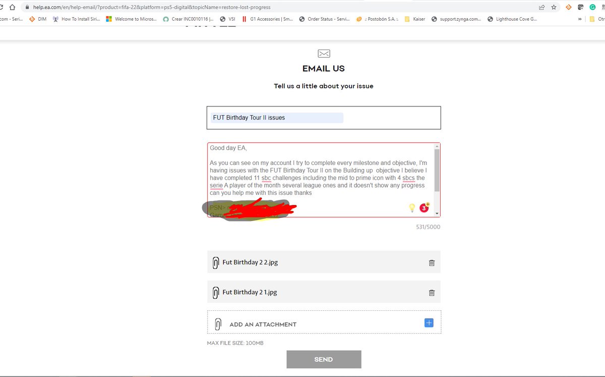NicknameJ17's tweet photo. @EAFIFADirect 
Good day EA, whats wrong with your customer support one cant even create a case to get help https://t.co/ta9yWRaPhH