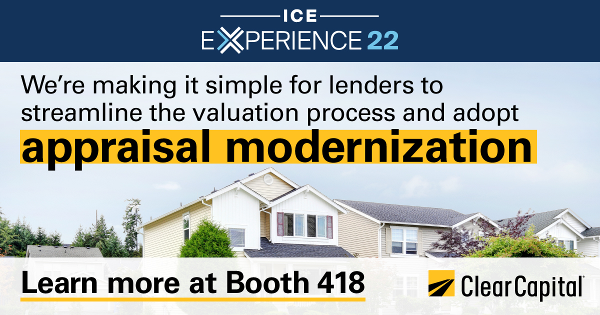 ClearCapital's tweet photo. See you today at #EXP22! Visit booth 418 to learn how our traditional appraisals and alternative valuations integrated with Encompass® by @ICEMortgageTech™ improve efficiency and reduce costs for lenders.  

#Encompass #valuation #modernappraisal #appraisals #clearcapital https://t.co/lD4huyKkQA