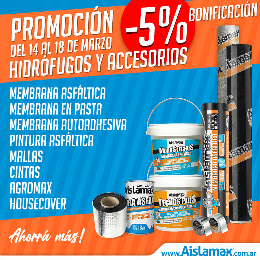 Aislamax's tweet photo. Ahorrá más con la bonificación del 5% de Aislamax.
Del 14 al 18 de marzo en productos seleccionados.
Contacte a su vendedor para más información.

#Aislamax #AhorraMas #Promo #Marzo https://t.co/lfbI6zFRbh
