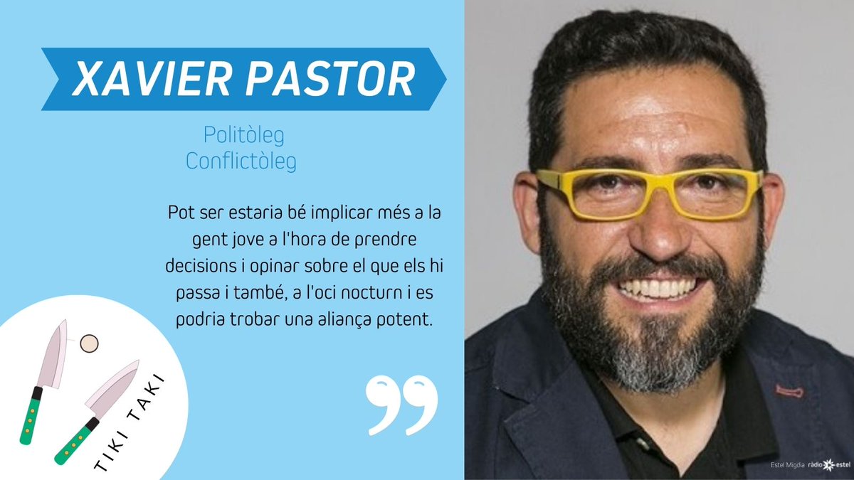 InfoREstel's tweet photo. TIKI TAKI | Avui és dilluns i toca secció del @XavierPastor. Ha opinat sobre els #botellots ? 

▶️ A la carta, a partir del minut 36: https://t.co/Lgreg2ta76 https://t.co/JS9UDrnMJ9