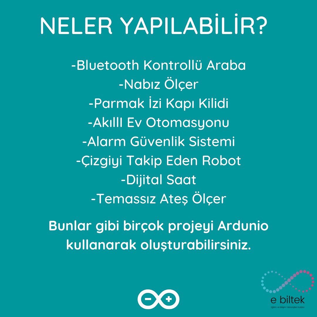 ebiltekytu's tweet photo. Arduino Nedir, Ne İşe Yarar ? 🤖⬇️
#ebiltekileöğreniyoruz serimizin ikinci konusu yayında !! 🤩🥳
#ytu #arduino #arduinouno #ebiltek https://t.co/HTqUbSUkDE