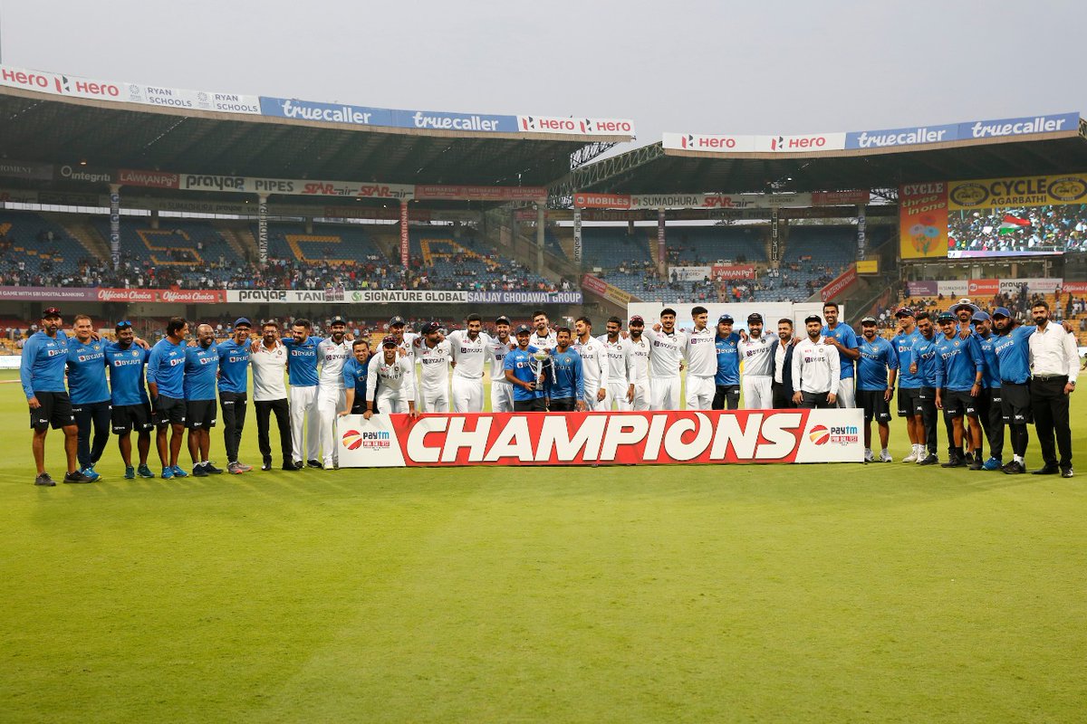 imVkohli's tweet photo. Great atmosphere, good win, thank you to all the fans for your support 🇮🇳🏆 https://t.co/mmyGTFyIYt