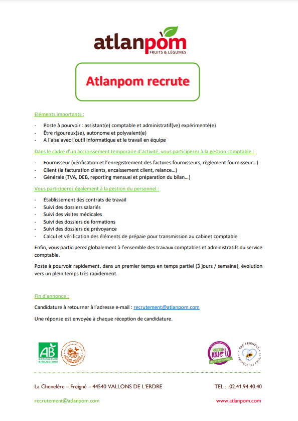 atlanpom's tweet photo. #Recrutement #atlanpom #comptabilité https://t.co/IGw0pCPSwo